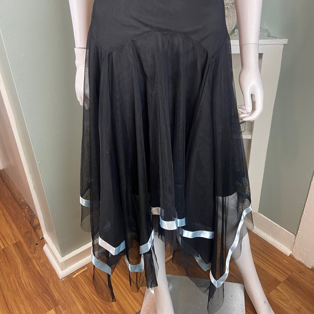 Vintage Y2K B Darlin Fairycore Fairycore Goth Handkerchief Slip Midi Dress kiki - Picture 4 of 11